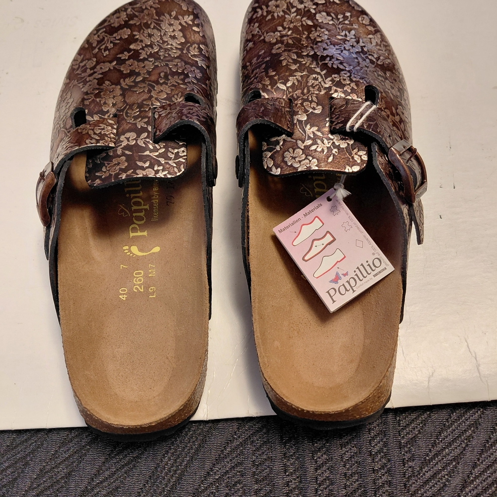 Papillio Women's Brown Floral Clogs